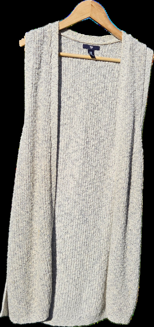 Gap Womens XS TP Gray Marled Cotton Sleeveless Vest Slits